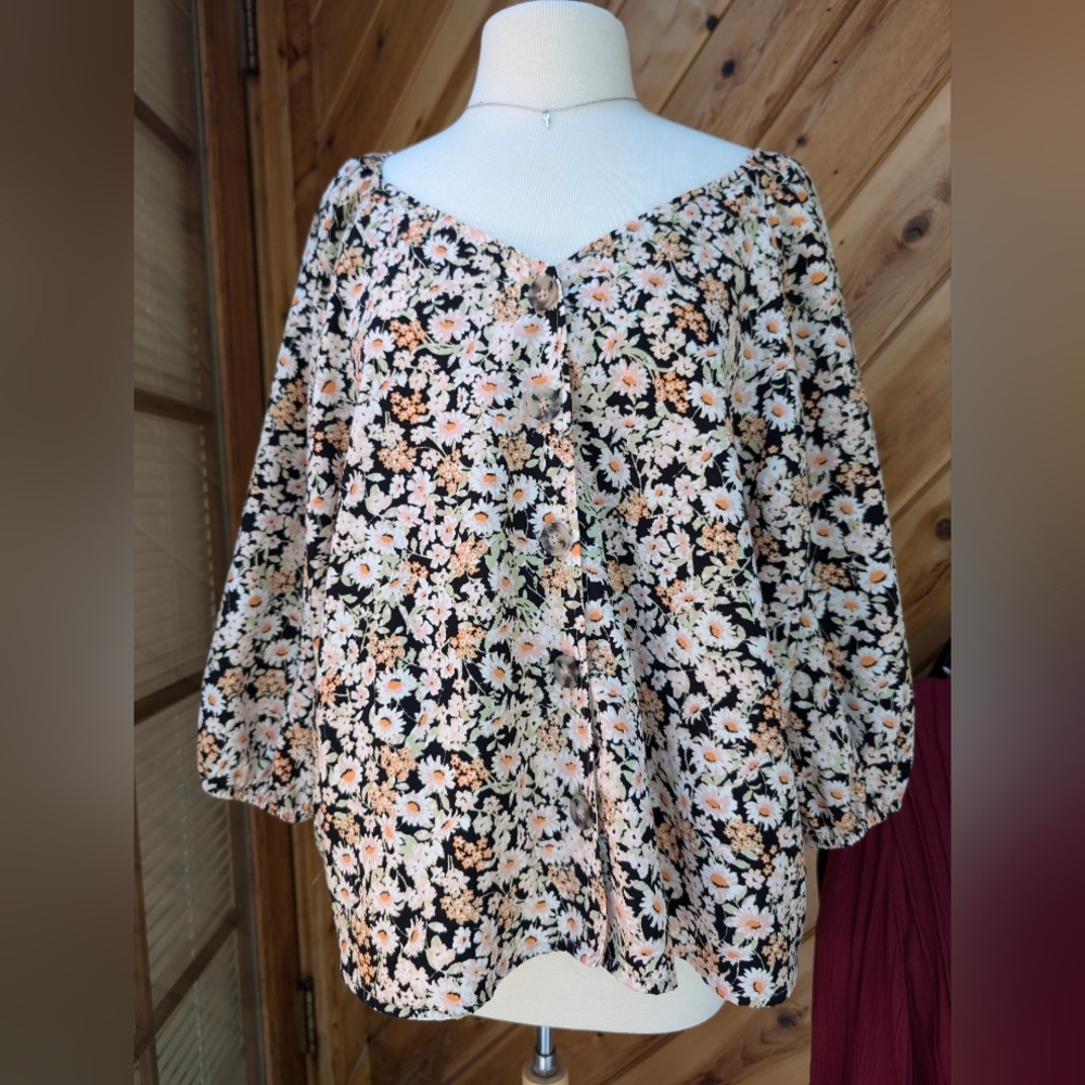 Floral sanctuary blouse